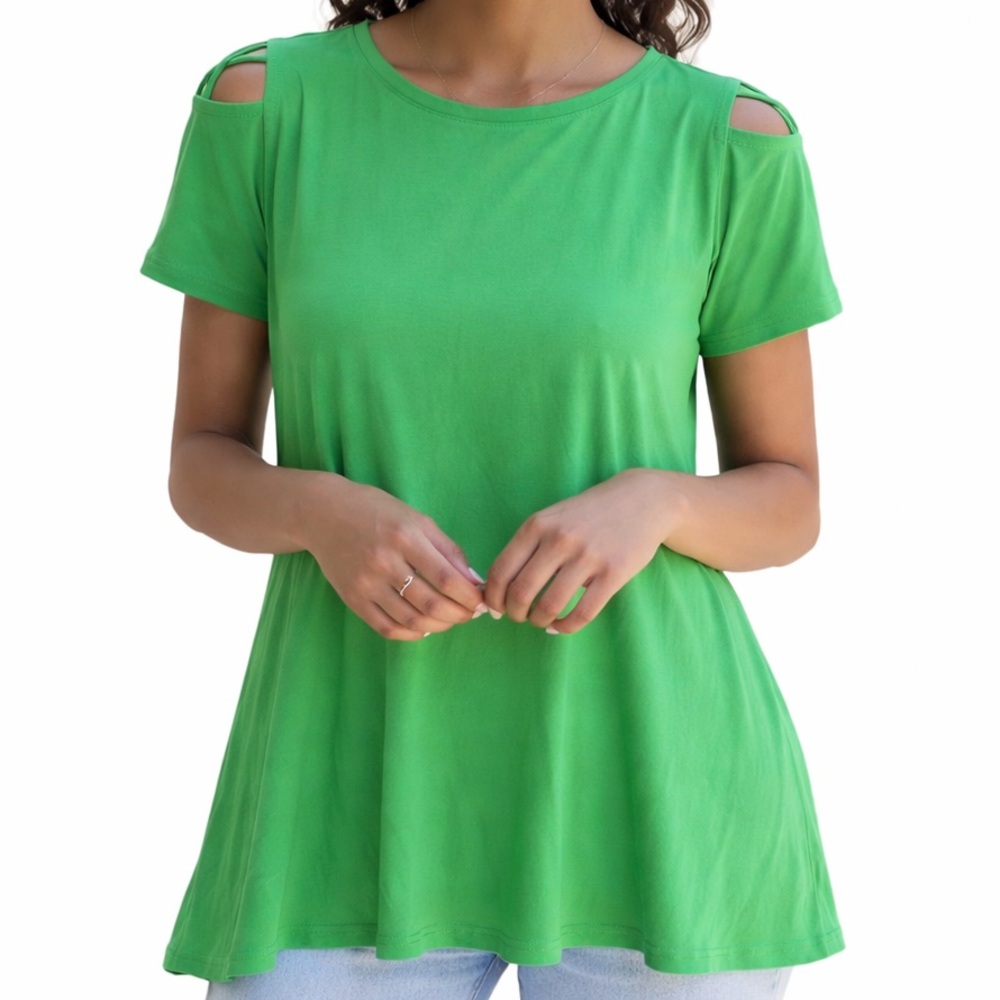 Anthony Richard’s Vibrant Green Lattice Work Tunic Top (NWT) (Size: Medium)